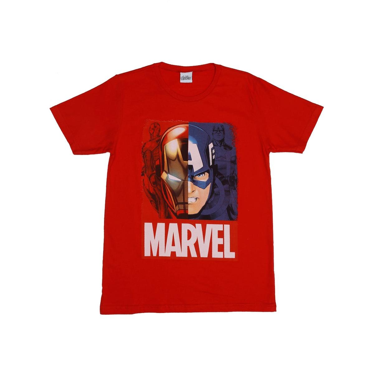 camisa vermelha da marvel