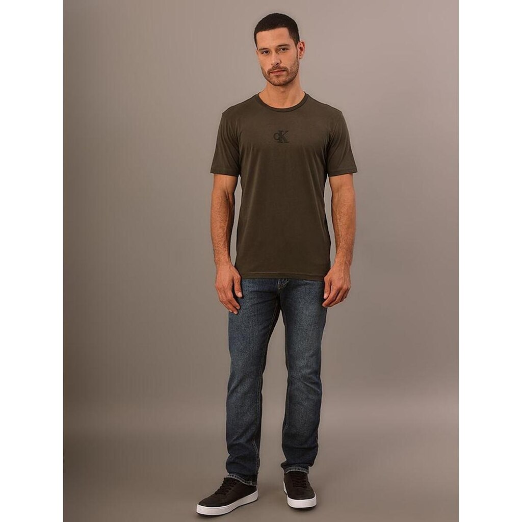 Camiseta Manga Curta Calvin Klein Jeans Masculino Calvin Klein Rubber Patch - Militar