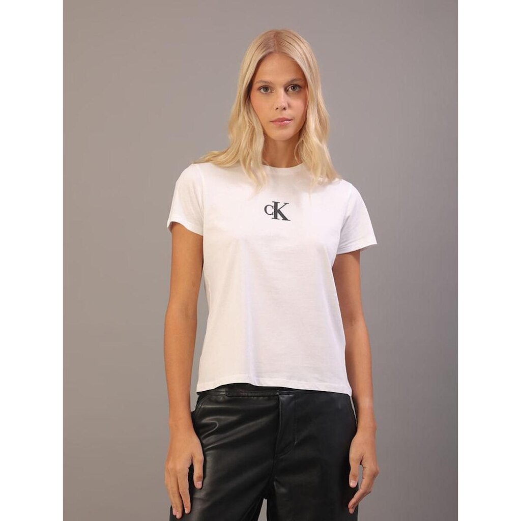 Camiseta Manga Curta Calvin Klein Jeans Rubber Patch - Branco 2