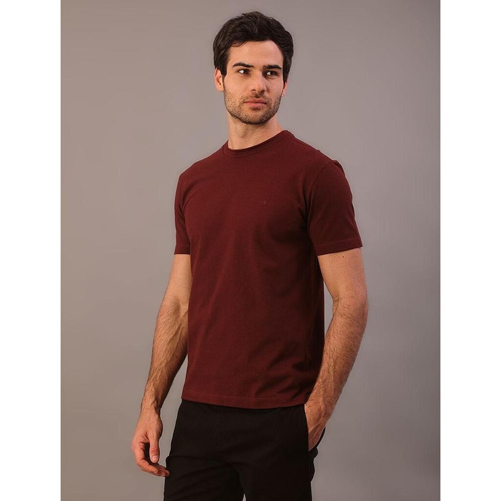 Camiseta Manga Curta Calvin KleinGola Dupla