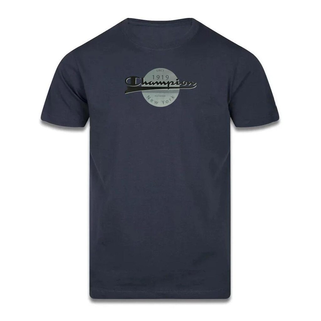 Camiseta Manga Curta Champion Mc Script Ny Cinza Escuro