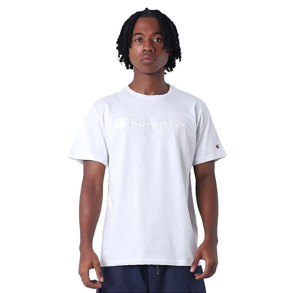 Camiseta Manga Curta Champion Mc Script Relevo Surton Branco
