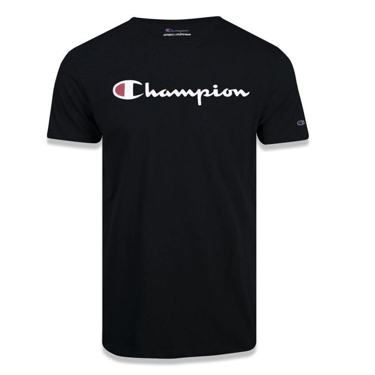 Camiseta Manga Curta Champion Script Logo Print Menor preço em Camiseta Manga Curta Champion Script Logo Print