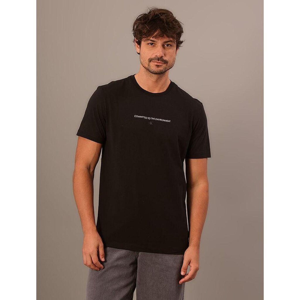 Camiseta Manga Curta Comitted To The Environment - Preto
