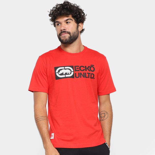 Camiseta Manga Curta Ecko Kass Masculina - Vermelho Menor preço em Camiseta Manga Curta Ecko Kass Masculina - Vermelho