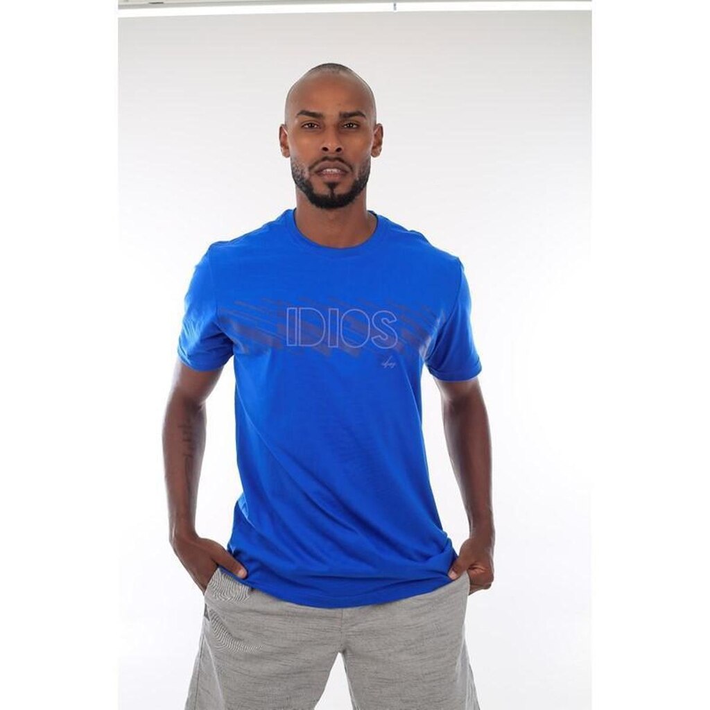 Camiseta manga curta estampada frente Idios