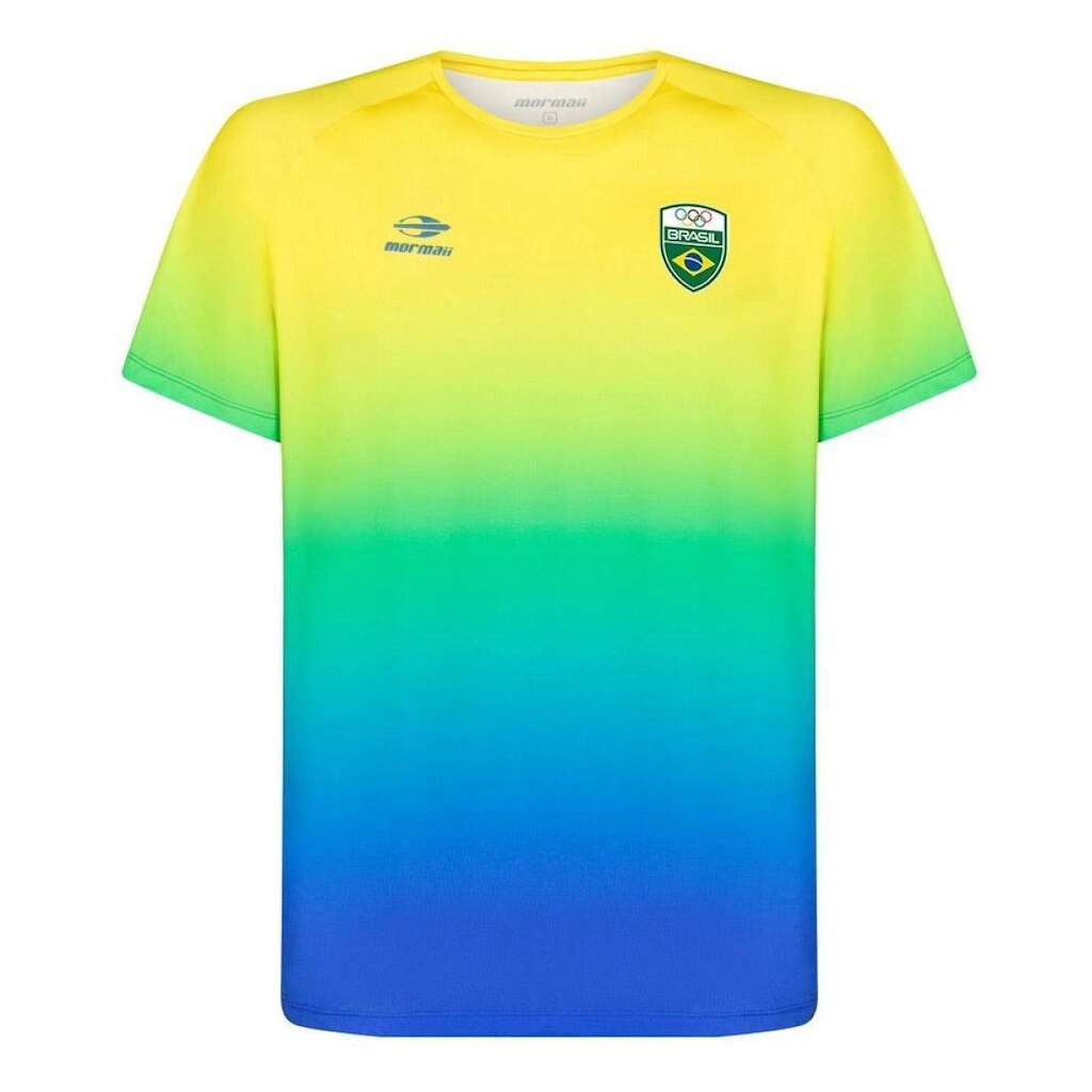 Camiseta Manga Curta Masculina Degradê Time Brasil Mormaii