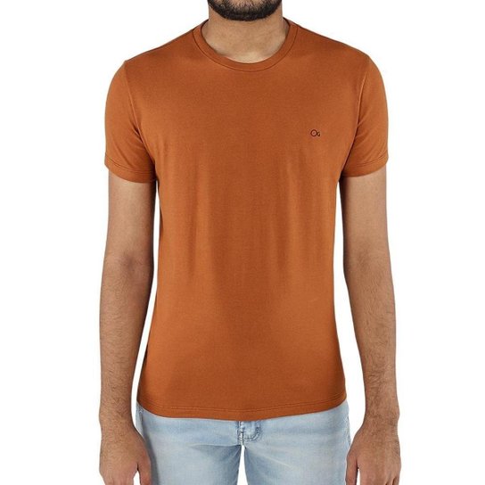 Camiseta Manga Curta Ogochi Slim Masculina 006490001 Laranja