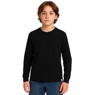 Camiseta Manga Longa Básica Juvenil Algodão Brandili