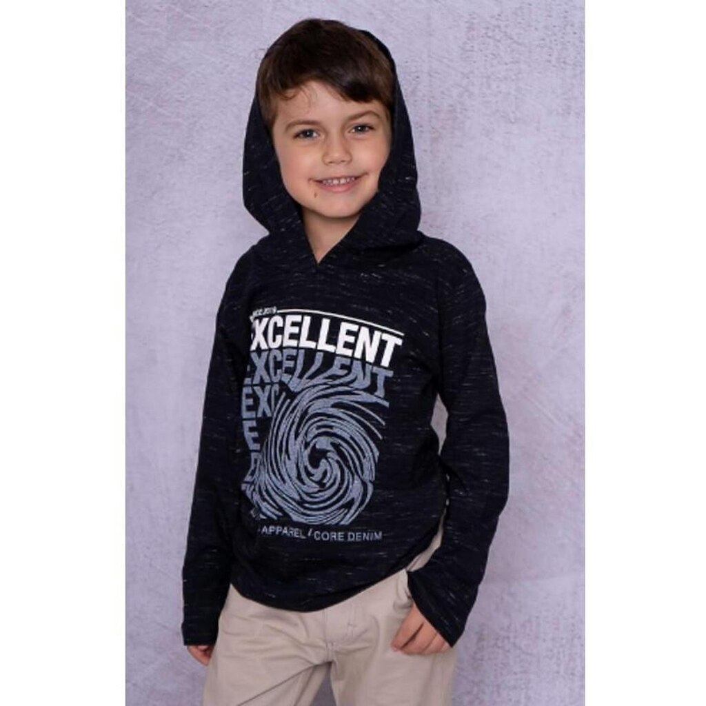 Camiseta manga longa com capuz mesclada Passagem Secreta