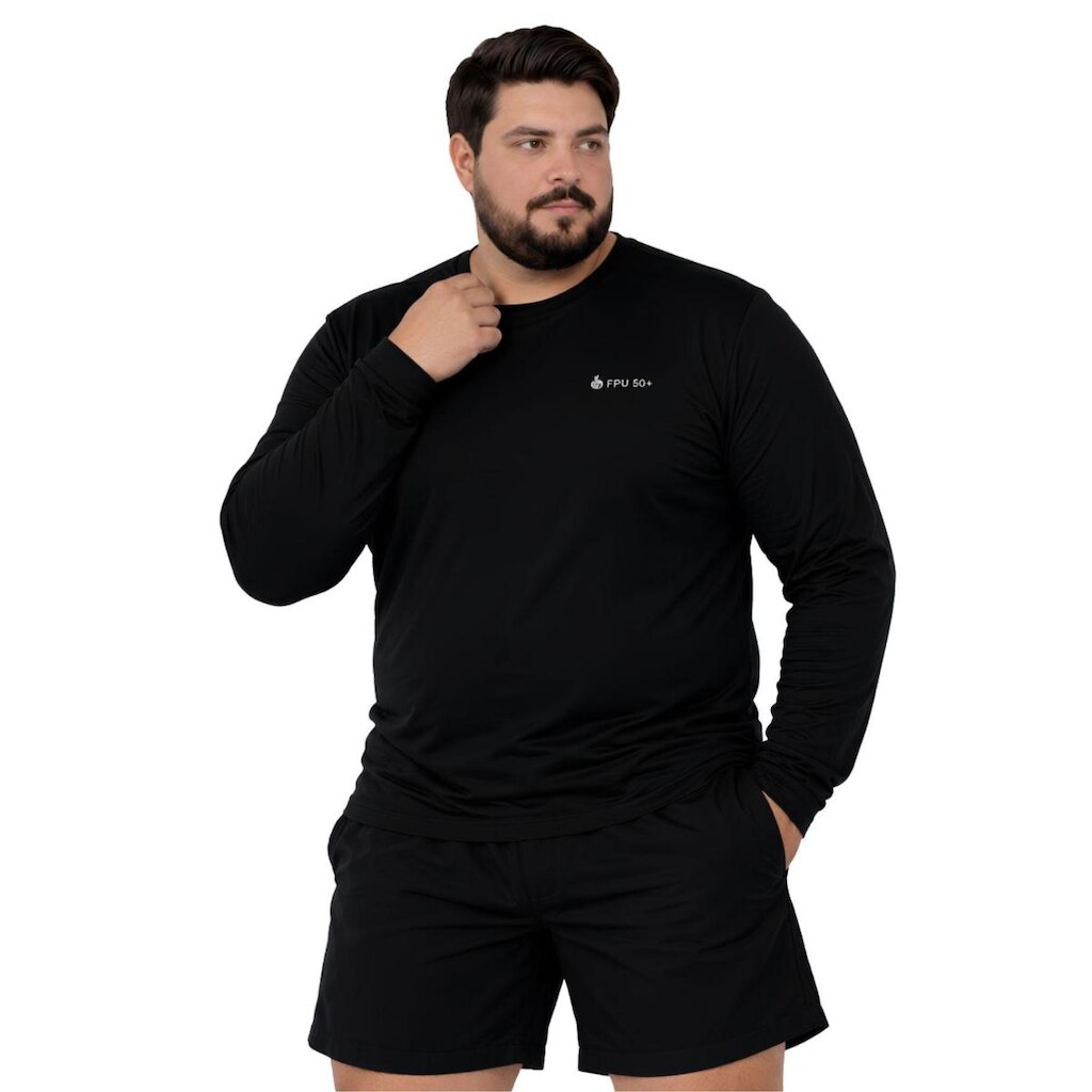 Camiseta Manga Longa Com Proteção UV FPS50 Plus Size
