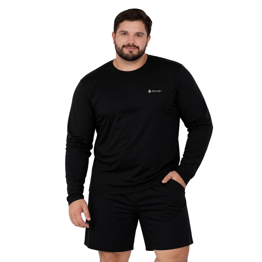 Camiseta Manga Longa Com Proteção UV FPS50 Plus Size