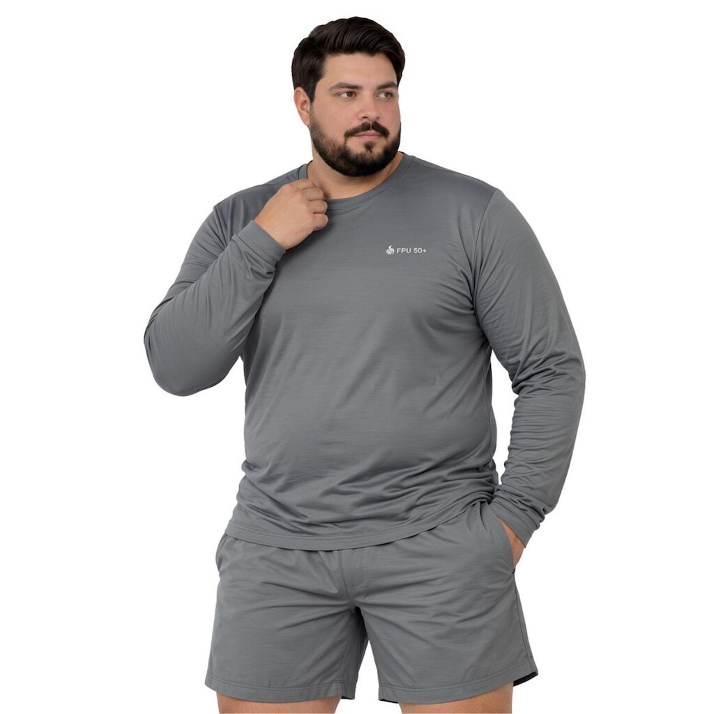 Camiseta Manga Longa Com Proteção UV FPS50 Plus Size