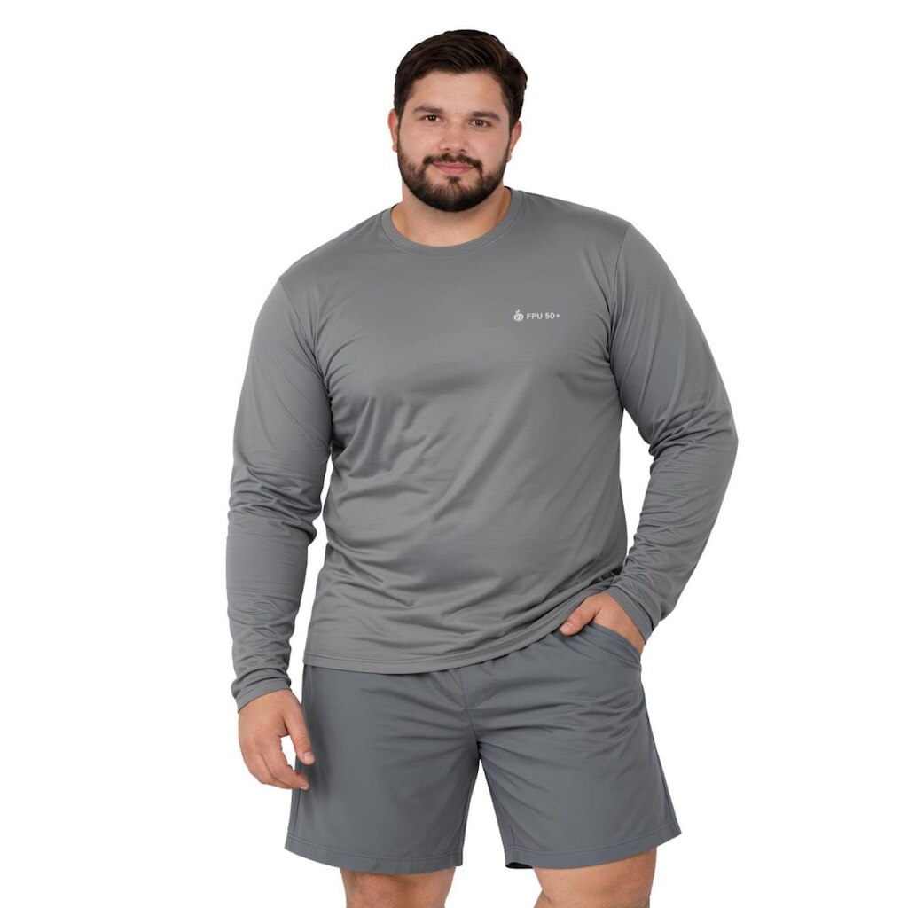 Camiseta Manga Longa Com Proteção UV FPS50 Plus Size