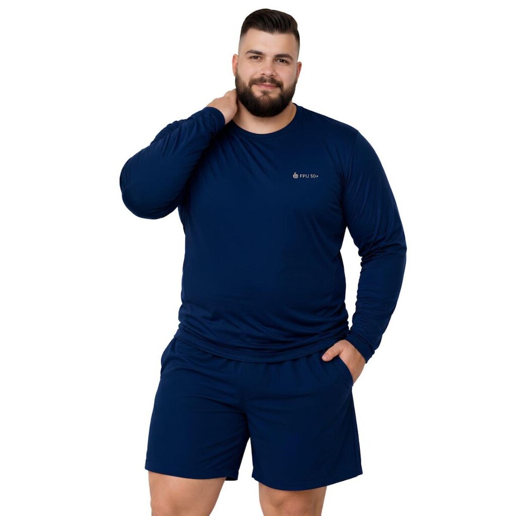 Camiseta Manga Longa Com Proteção UV FPS50 Plus Size