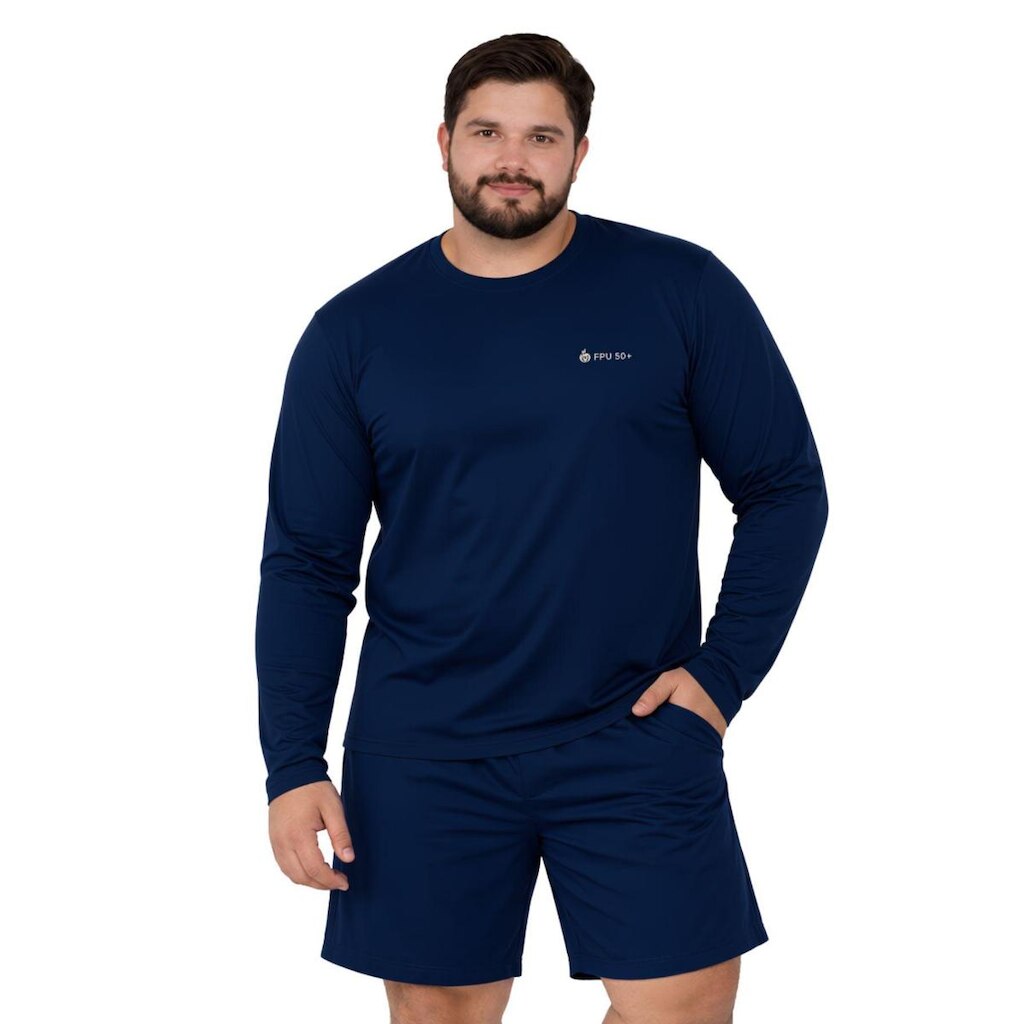 Camiseta Manga Longa Com Proteção UV FPS50 Plus Size