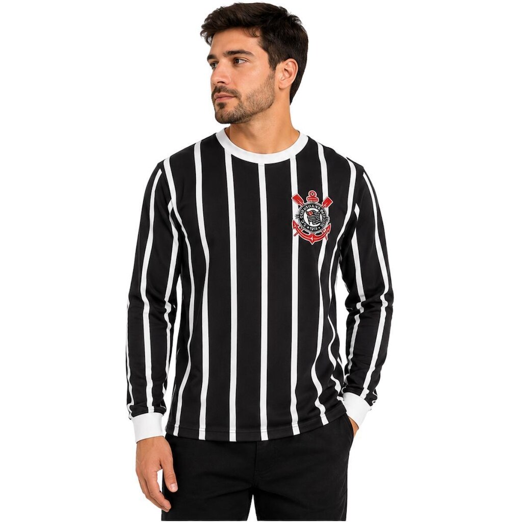 Camiseta Manga Longa Corinthians Retrô Democracia