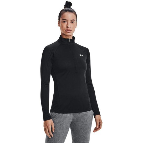 Camiseta Manga Longa de Treino Feminina Under Armour Tech 1/2 Zip - Preto Menor preço em Camiseta Manga Longa de Treino Feminina Under Armour Tech 1/2 Zip - Preto