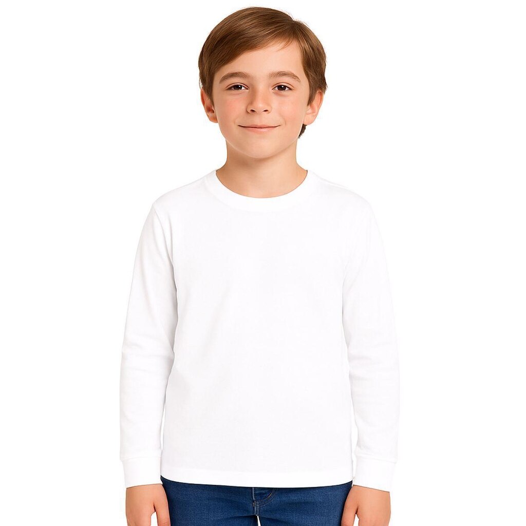 Camiseta Manga Longa e Punho Infantil e Juvenil Menino Kyly