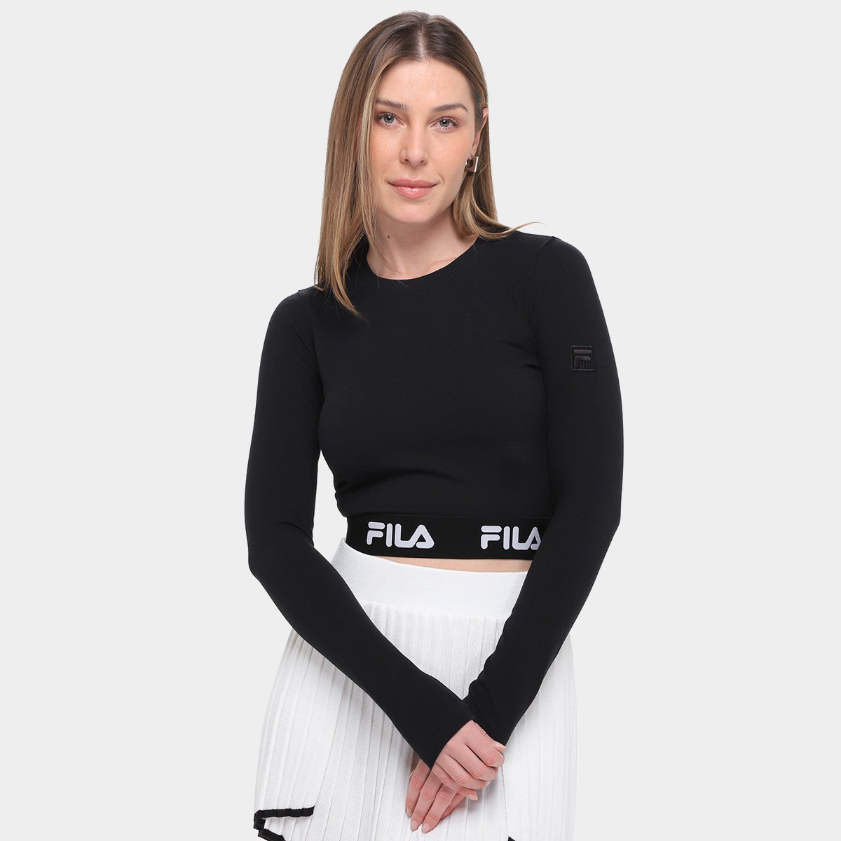 Camiseta Manga Longa Fila Elastic Feminina Menor preço em Camiseta Manga Longa Fila Elastic Feminina