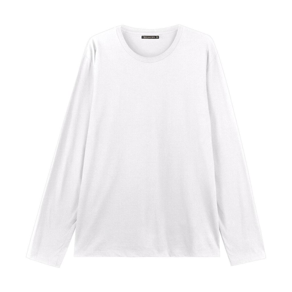 Camiseta Manga Longa Meia Malha Diametro Branco