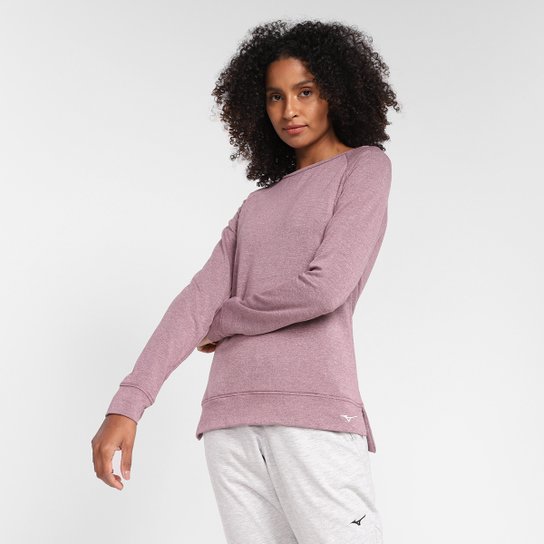 Camiseta Manga Longa Mizuno Soft Feminina - Bordô+Cinza Menor preço em Camiseta Manga Longa Mizuno Soft Feminina - Bordô+Cinza