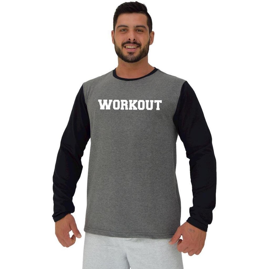 Camiseta Manga Longa Moletinho MXD Conceito Workout