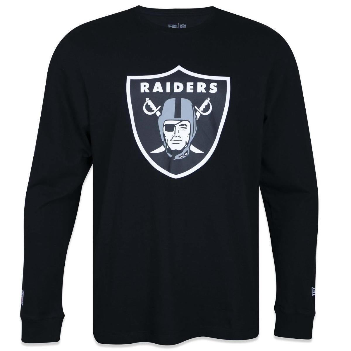 Camiseta Manga Longa NFL Las Vegas Raiders Core New Era Masculino Menor preço em Camiseta Manga Longa NFL Las Vegas Raiders Core New Era Masculino