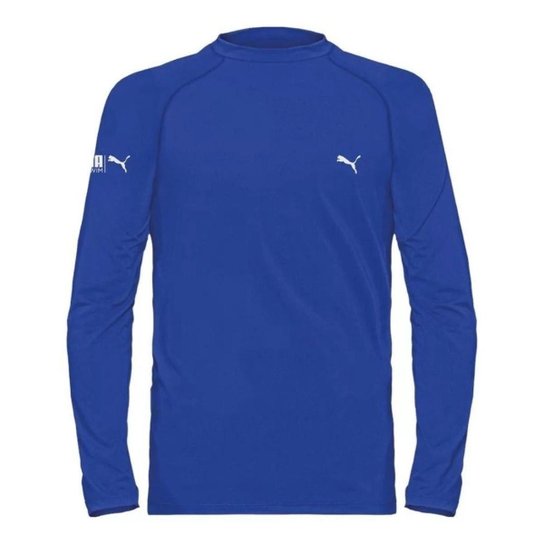 Camiseta Manga Longa Puma Proteção Solar UV50+ Infantil - Azul Menor preço em Camiseta Manga Longa Puma Proteção Solar UV50+ Infantil - Azul