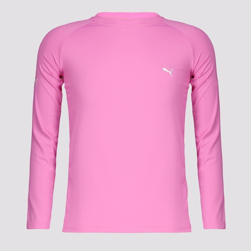 Camiseta Manga Longa Puma UV50+ Infantil Rosa
