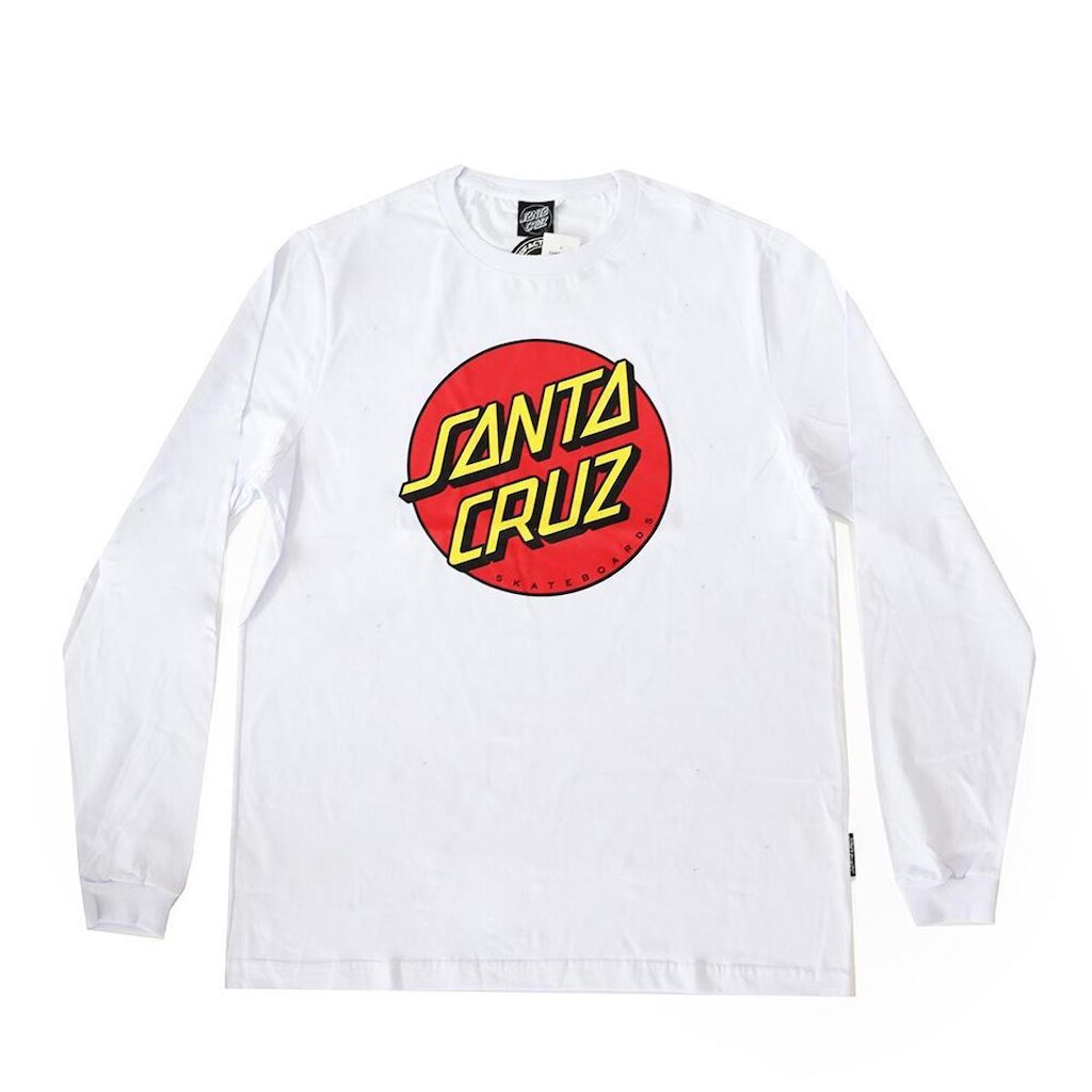 Camiseta Manga Longa Santa Cruz Classic Dot Front - Branco