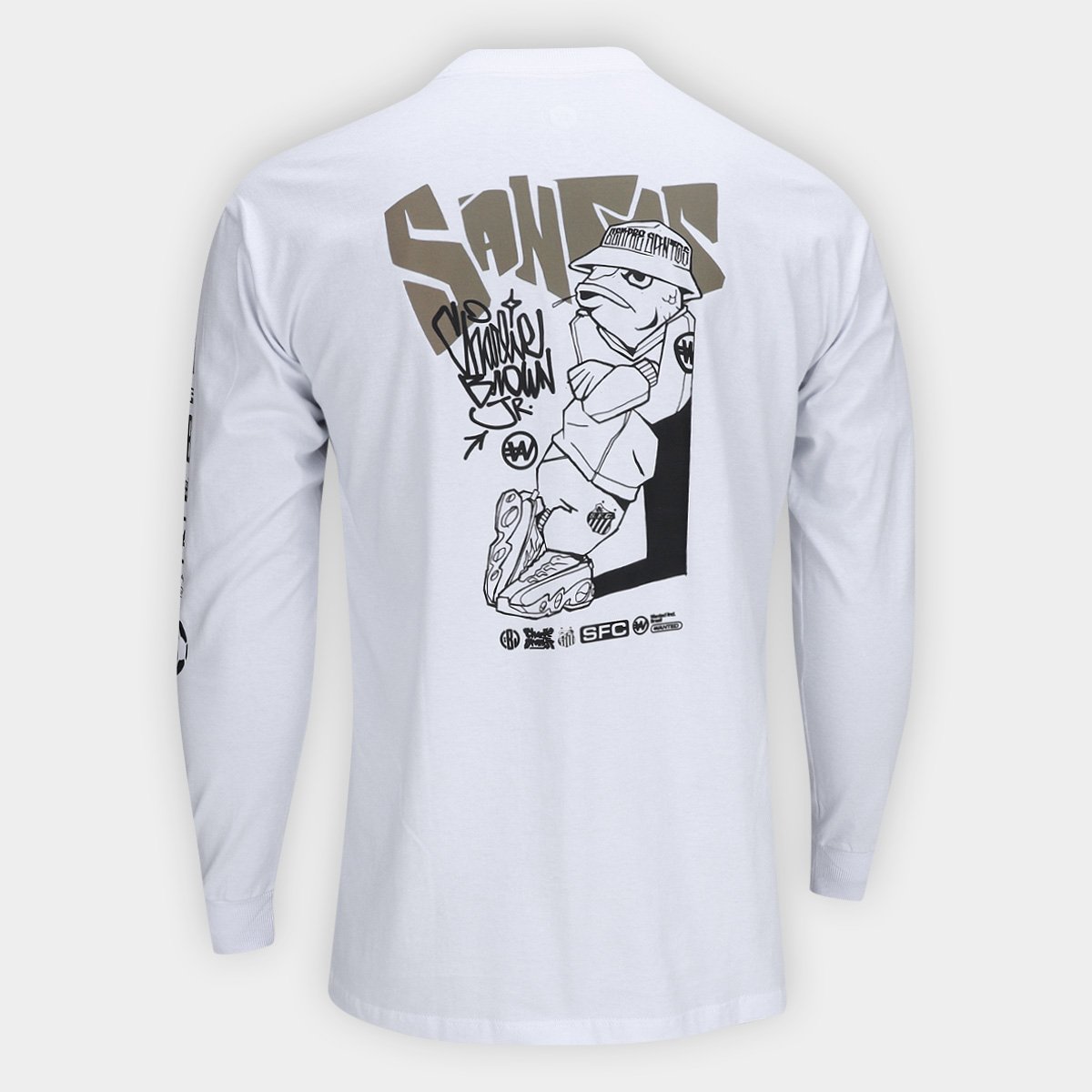 Camiseta Manga Longa Santos Fish Drip Masculina - 1