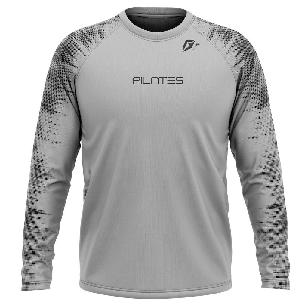 Camiseta Manga Longa Unissex Pilates Tecnodots Cinza
