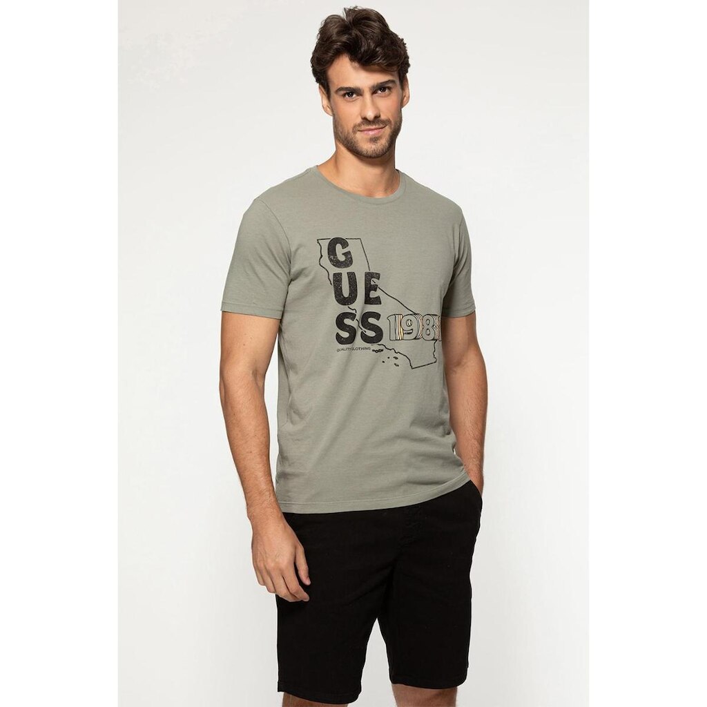Camiseta Mapa Califórnia 1981 Verde