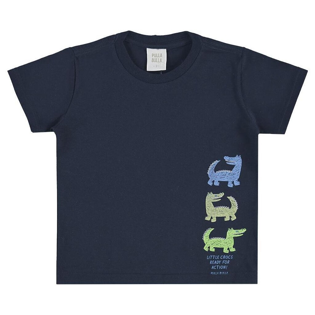 Camiseta Marinho Primeiros Passos Pulla Bulla Menino - 53754-58