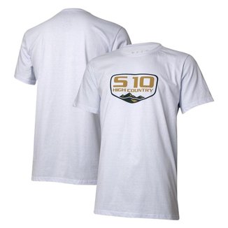 Camiseta Masc. Chevrolet S10 Badge - Branca