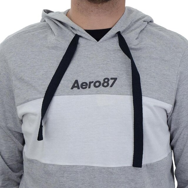 Camiseta Masculina Aéropostale ML Cinza Mescla - 8760201