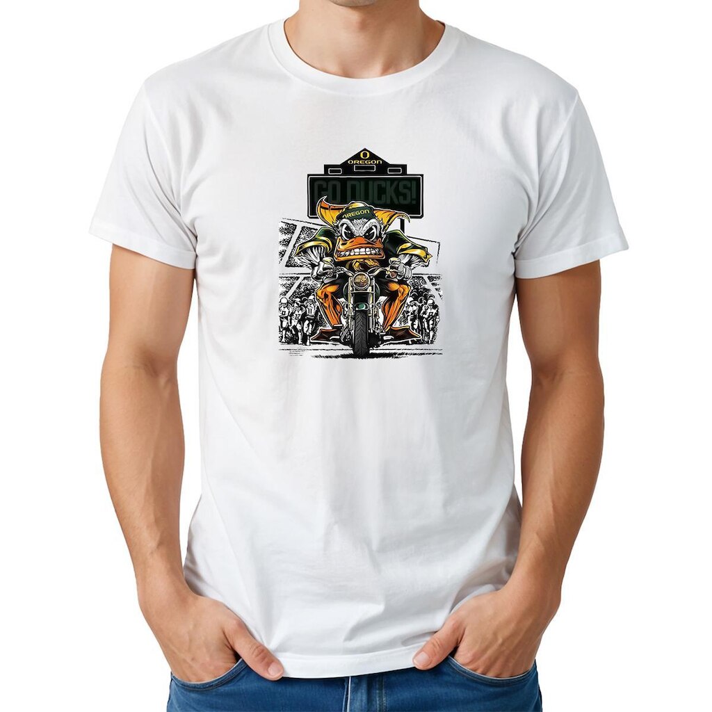 Camiseta Masculina Algodão Estampa Go Duckrs Manga Curta