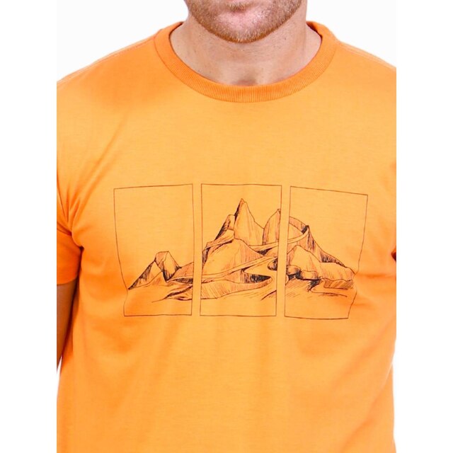 Camiseta Masculina Algodão Estampa Montanha