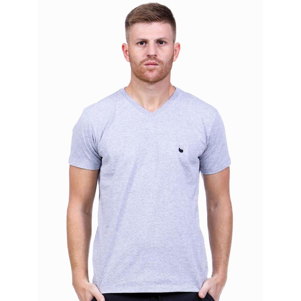 Camiseta Masculina Algodão Gola V