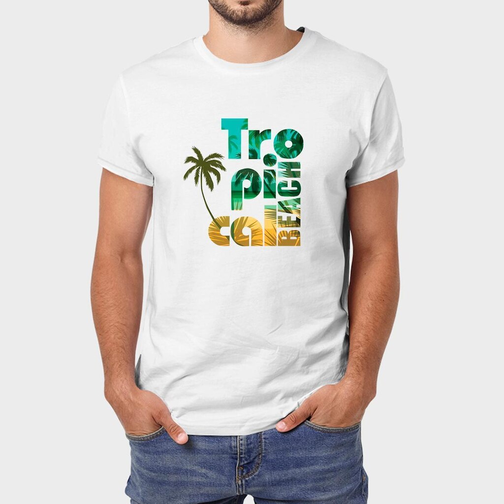 Camiseta Masculina Algodão Tropical Premium