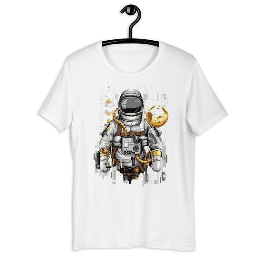 Camiseta Masculina Astronauta Yellow Moon