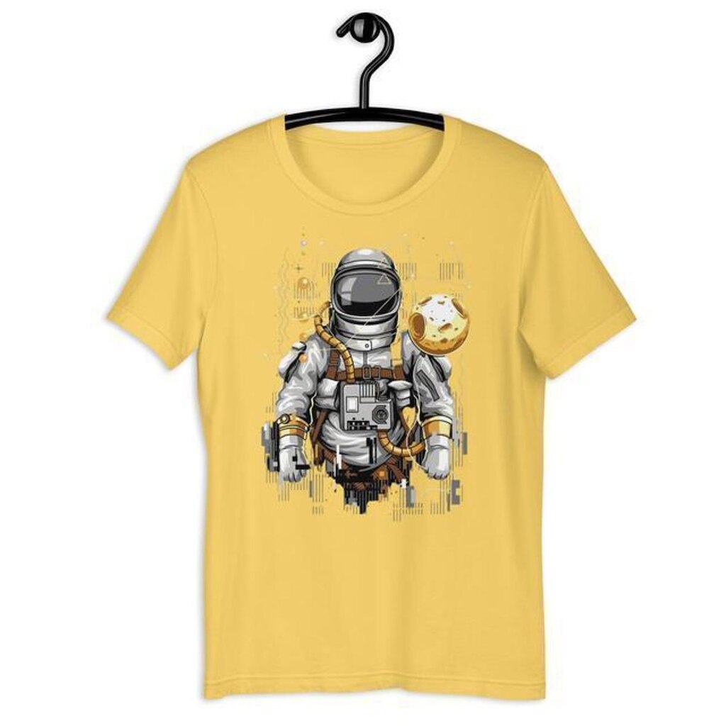 Camiseta Masculina Astronauta Yellow Moon