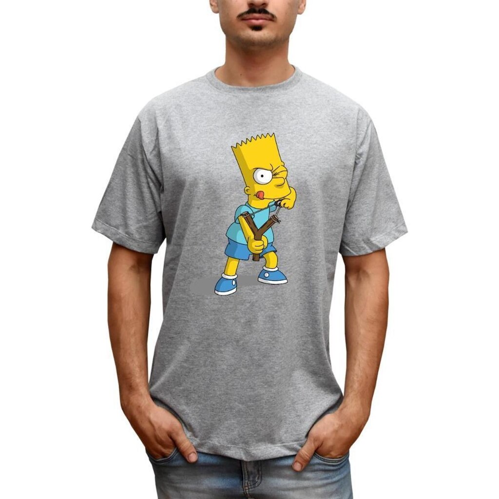 Camiseta Masculina Bart Simpson Estilingue