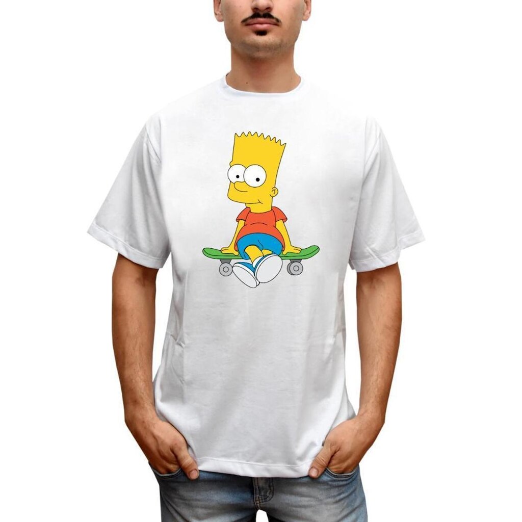 Camiseta Masculina Bart Simpsons Skate