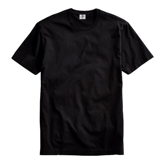 Camiseta Masculina Básica Algodão Premium - Preto Menor preço em Camiseta Masculina Básica Algodão Premium - Preto