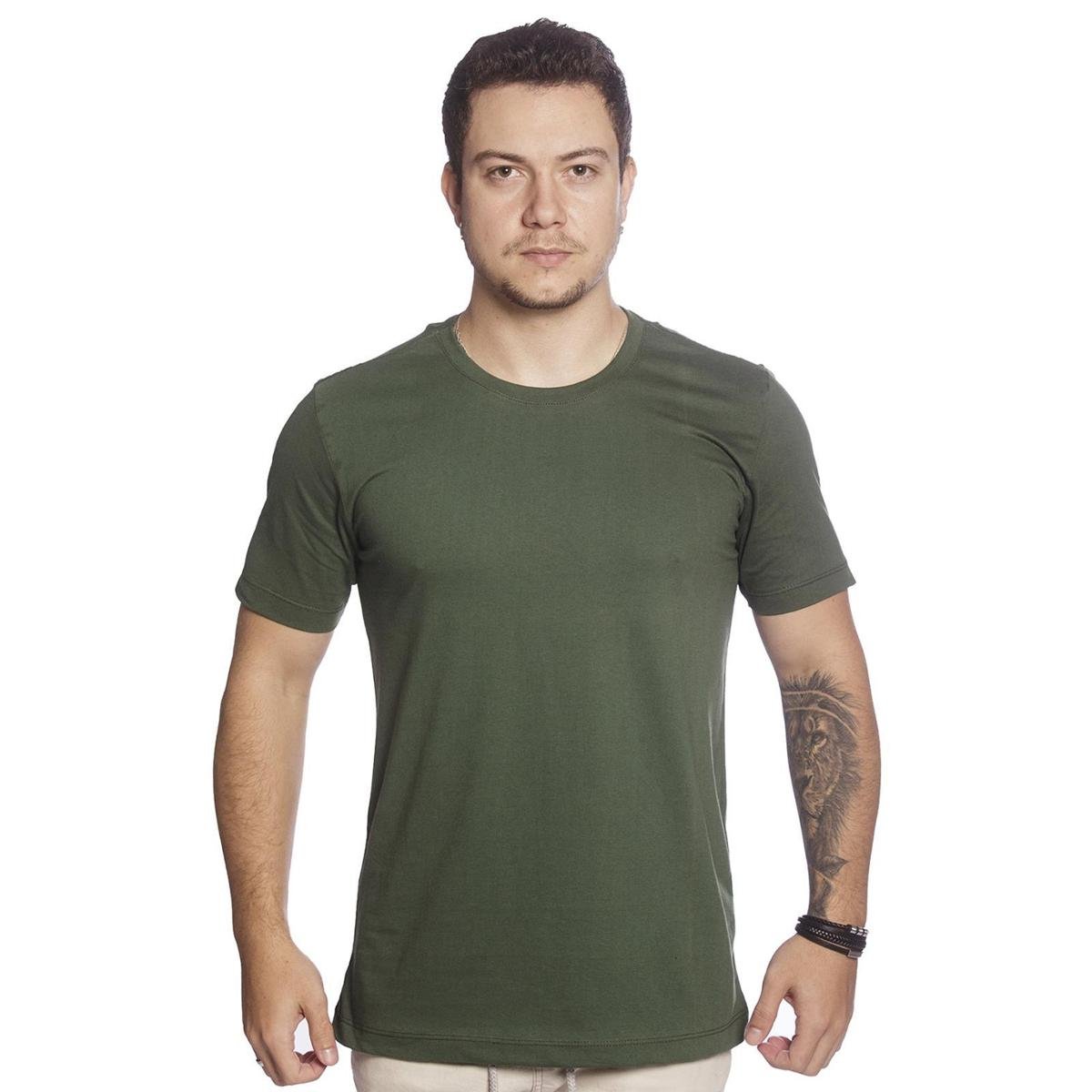 Camiseta Masculina Blusa Lisa Básica 100% Algodão Comfort