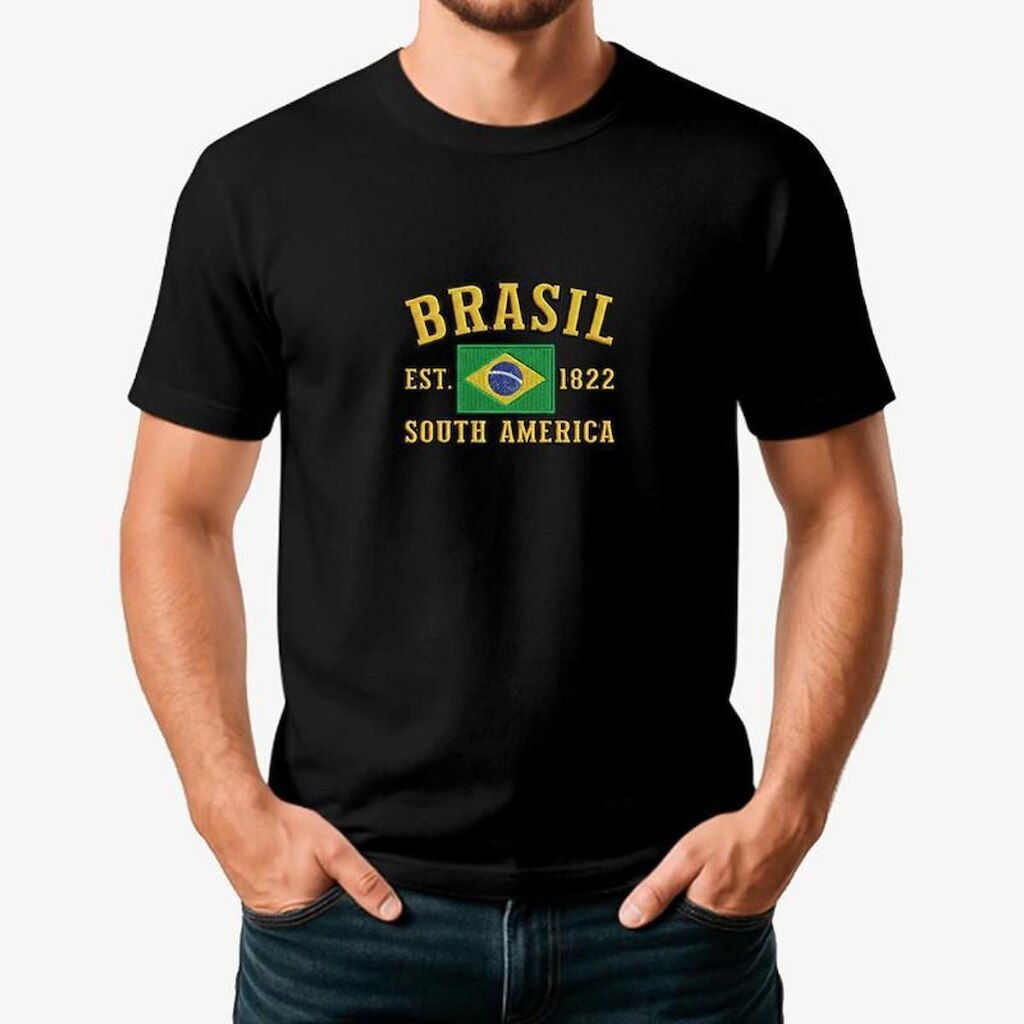 Camiseta Masculina BRASIL Exclusiva Algodão Premium