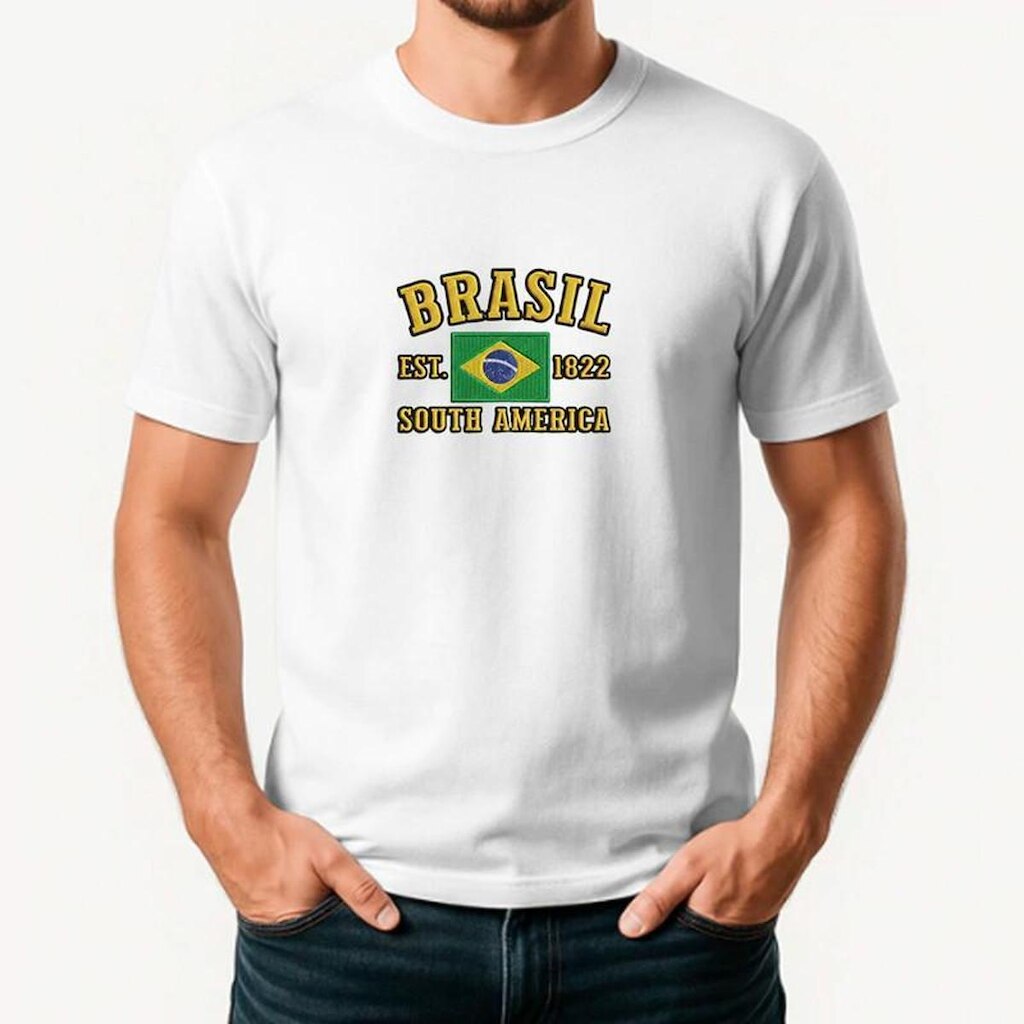 Camiseta Masculina BRASIL Exclusiva Algodão Premium
