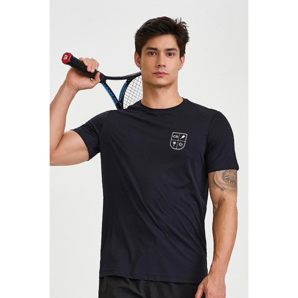 Camiseta Masculina Caju Brasil Básica Casual / Confortável, com Brasão no Peito